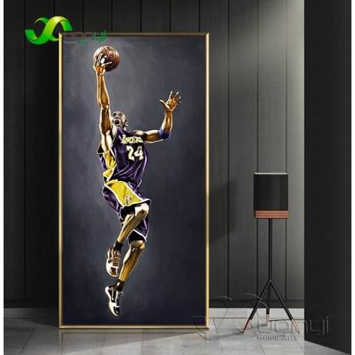 Basketball Super Star Kobe Bryant Figure Wall Painting Poster And Print Home Cuadros Canvas Picture For Children Room Decoration