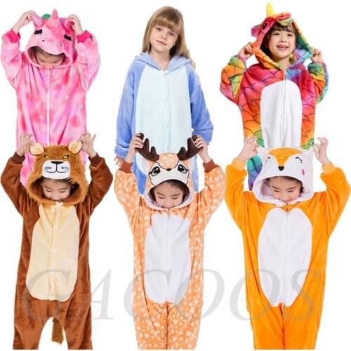 Kigurumi Pajamas For Children Girls Unicorn Anime Panda Onesie Baby Costume Boys Sleepwear Jumpsuit Licorne Winter Pyjamas Kids