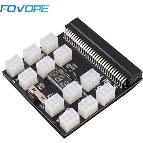Breakout Board 17 / 12 Port 6Pin Connector LED Display 12V Power Module for HP 1200W 750W PSU GPU Miner Mining BTC ETH