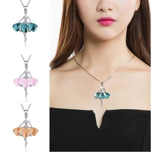 20pcs/lot Best selling Cute Dancing Ballerina Dancer Ballet Dance Pendant Necklace including chain Charm for gift