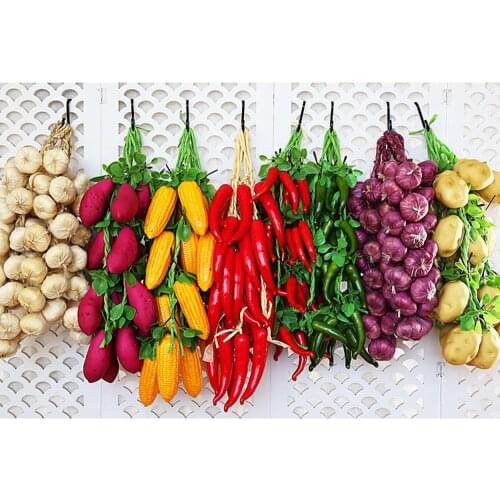 Fashion Artificial Vegetables PU Simulation Vegetables Pepper Corn Potato for Home Restaurant Kitchen Garden Decor
