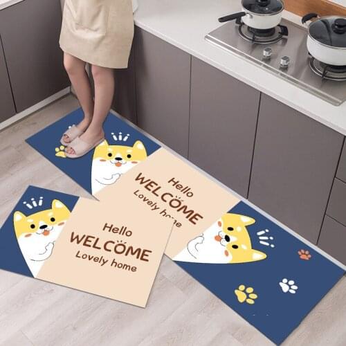 Fashionable Simple Nordic StyleWaterproof Kitchen Floor Mat Household Carpet Long Strip Door Mat Modern Home Decor