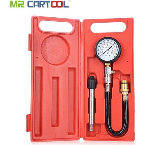 MR CARTOOL G324 0-300PSI Compression Engine Cylinder Tester Gasoline Pressure Gauge Tester Kit Car Diagnostic Tool