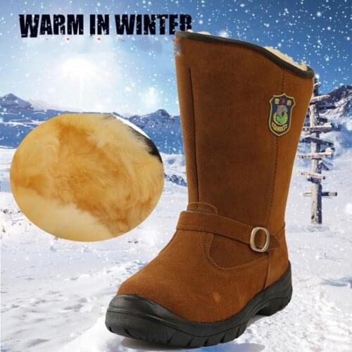 -30 Degree Winter Mens Fur Snow Boots Tactical Training Outdoors Camping Keep Warm Snowfield Waterproof Non-slip Hunting Shoes