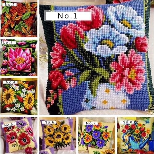 Prajna Latch Hook Rug Kits Cushion Latch Hook Pillow Mat DIY Craft Bear Butterfly Cross Stitch Needlework Crocheting Embroidery