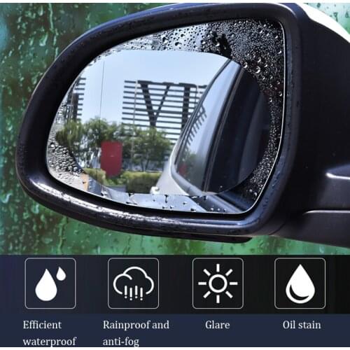NEW 2Pieces Rainproof Car Rearview Mirror Film Anti-fog Sticker FOR audi a4 b7 fiat 500 audi a3 8p bmw f20 kia sportage audi a6