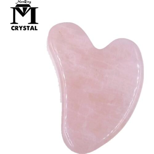Natural pink crystal quartz stone Guasha Board Body Skin Massager Face Massage Stress Pain Relief Skin Scraper Health Care gift