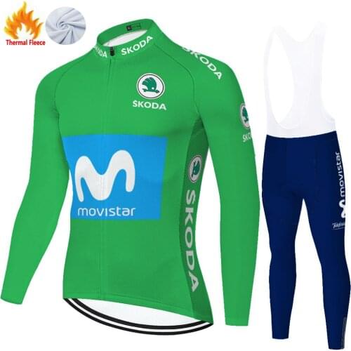 New pro team movistar maillot cyclisme Winter Thermal Fleece Outdoor 20D Riding Bike ropa ciclista hombre 2020