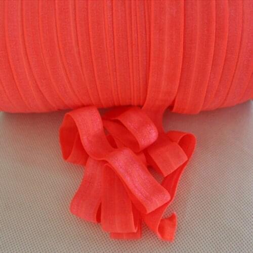 Solid FOE Ribbon-100Yards for Neon Orange- Fold over elastic for babys headbands