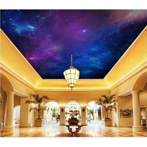 Custom photo wallpaper 3d ceiling wallpaper murals Beautiful starry sky cosmic ceiling mural wall papers for living room decor