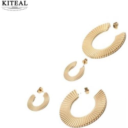 KITEAL Hot New 18KGP Gold Filled Goddess earrings earring female 2020 Semicircle, sector earring for women jewelery
