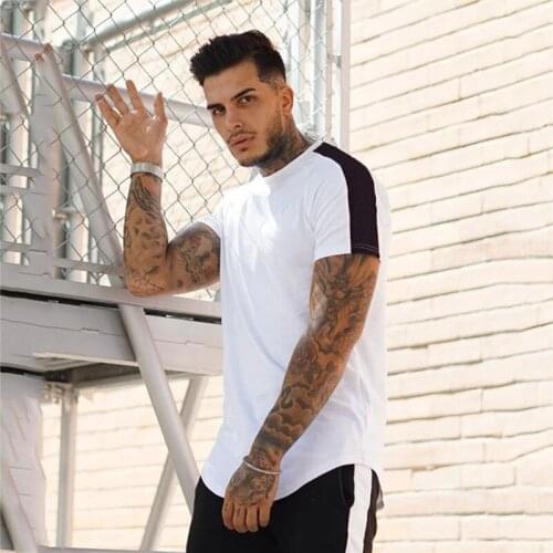 Casual Cotton Solid t shirt Men Gyms Fitness Short sleeve T-shirt Male Bodybuilding Workout Tees Tops Summer New Clothes Apparel