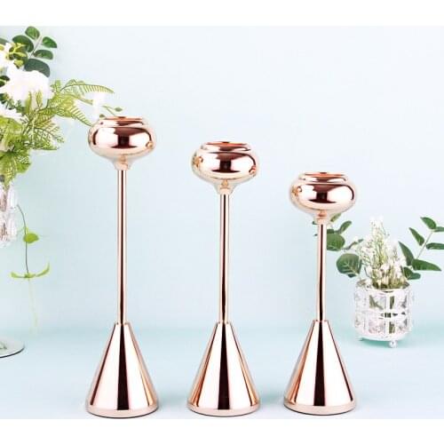 Gold plated metal candle stand wedding Dessert table decoration candlestick metal candle holders candle holder for home ZT152