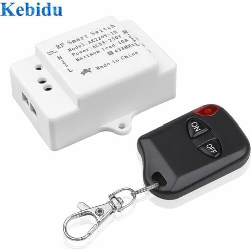 KEBIDU 433Mhz RF Remote Control Switch DC 12V 1CH Wireless Relay Receiver Module + RF Remote 433 Mhz Transmitter Diy
