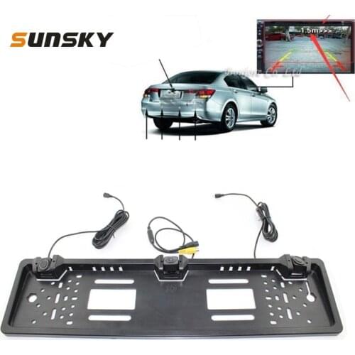 PZ600-L Europe Car License Plate Frame Rear View Camera Visual Rear View Parking System with 2 Reversing Radar Detector