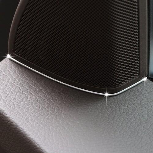 DWCX 2Pcs Chrome Front Door Pillar Stereo Tweeter Speaker Frame Cover Trim For Mercedes Benz GLK300 GLK260 X204 GLK 2009 2010