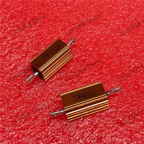 RX24-5W 40R 40RJ Power Metal Shell Case Gold Aluminium Case Wirewound Resistor 5W 40ohm 5% Automobile LED lamp resistors
