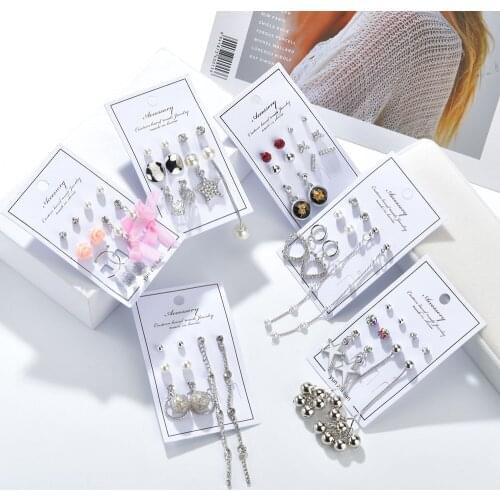 Korean Version of The Set Studs Earrings, Simple Versatile Long Pearl Tassel Earrings for Women Jewelry
