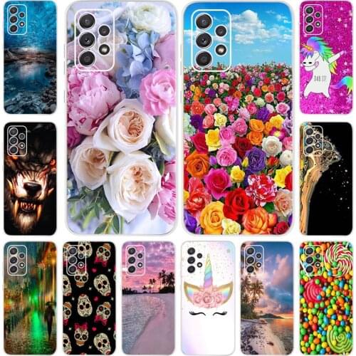 Flower Floral Printed Silicone Case For Samsung A52 A72 A32 5G Soft TPU Phone Cases Back Cover For Samsung A52 A 52 A72 A32 4G