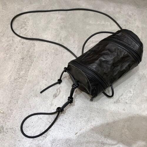 Original Design Soft Sheepskin Ladies Handbag Foldable Swivel Zipper Womans Mobile Phone Bag Unique Retro Cross-body Bag