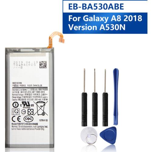 Samsung Original EB-BA530ABE Battery For Samsung Galaxy A8 2018 Version A530N SM-A530N Genuine Replacement Phone Battery 3000mAh