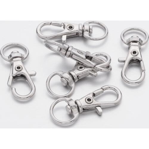 500pcs Alloy Swivel lobster Claw Clasps, Swivel Snap Hook Metal Jewelry Findings Wholesale 13x32mm, hole: 5x10mm