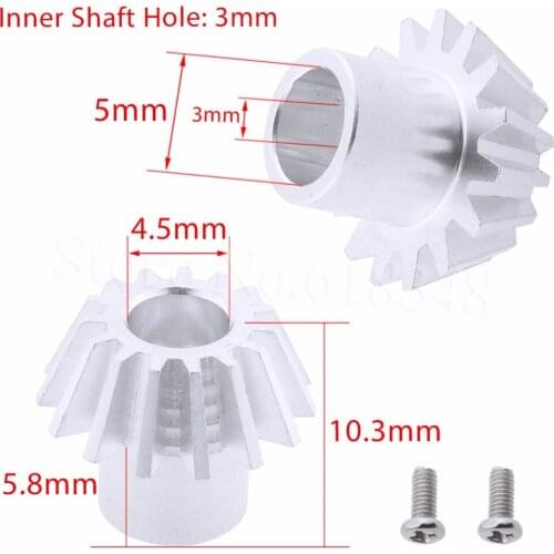 10pcs/Lot Metal Drive Gear Diff Bevel Pinion 15T 7075 Aluminum Alloy for WLtoys 1/18 A949 A959 A969 A979 K929 A959B RC Car