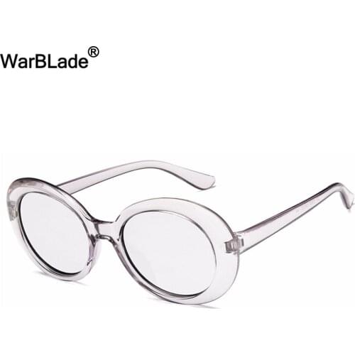 2018 hot goggle Kurt Cobain glasses oval sunglasses ladies trendy Vintage retro sunglasses Womens white black eyewear UV