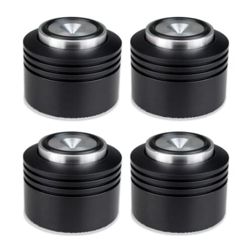 4pcs/set 65mm Aluminium Speaker Shockproof Spike Pads Amplifier Steel Ball Ceramics Ball Spring Isolation Stand Feet Holder