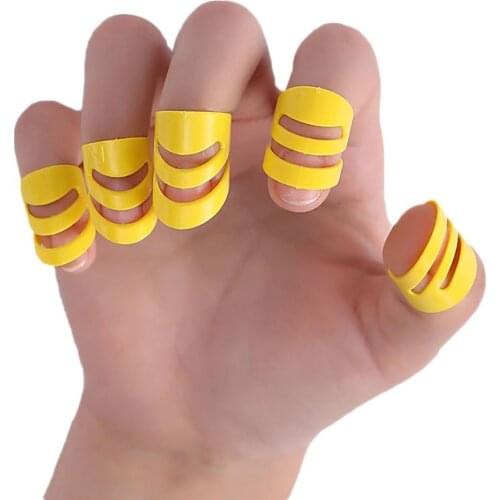 50% Hot Sale 5Pcs Guitar Ukulele Plastic Thumb Finger Nail Fingertip Picks Protectors Set Guitar Parts Accessories