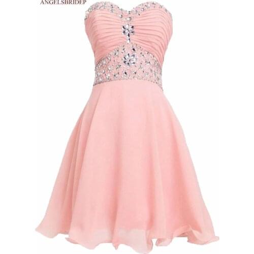ANGELSBRIDEP Sweetheart Short Homecoming Dress Vestidos De Festa Formal Chiffon Abendkleider Graduation Party Gowns Robe De Bal