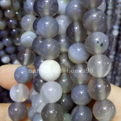 Free Shipping Beautiful jewelry 8mm Gray Stripes Carnelian Round Art Women Men Spacers Loose Beads G7403