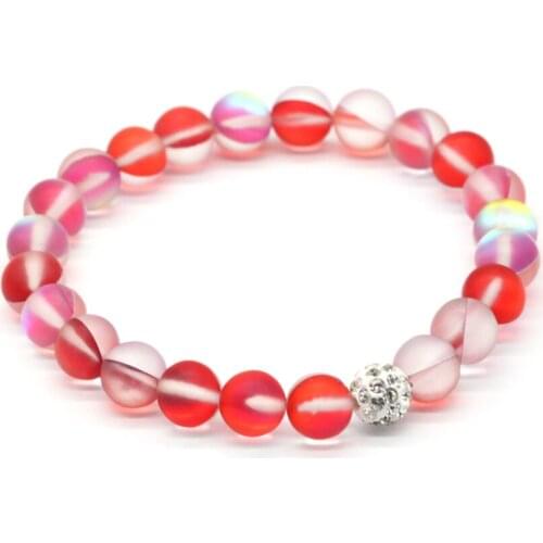Gorgeous Shimmer Stone Bracelet Spectrolite 8MM Bead String Type Women Jewelry Girl Birthday Gift GB011