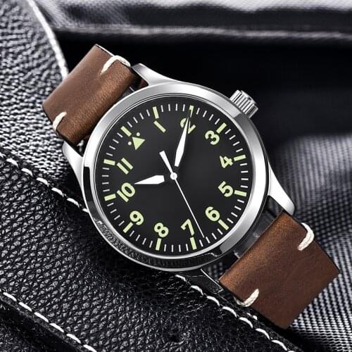 Mens Watch Fashion CORGEUT Military Automatic Brand Sports Design Stainless Steel Clock Leather Self-winding Mechanical Watch