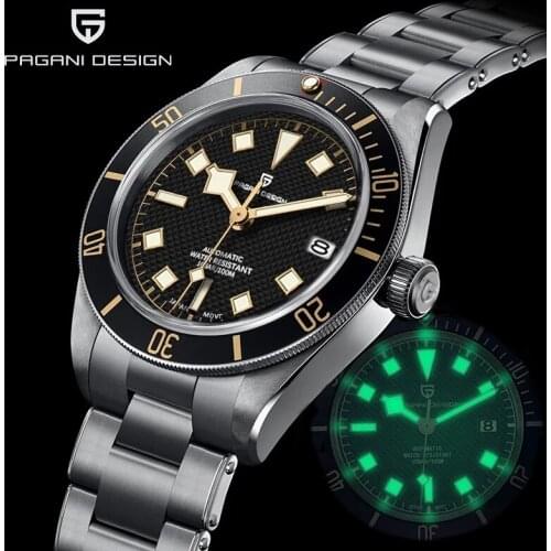 PAGANI Design Automatic Watch Mens Top Luxury Brand Business Stainless Steel Strap Luminous Waterproof Mechanical Watches 2021