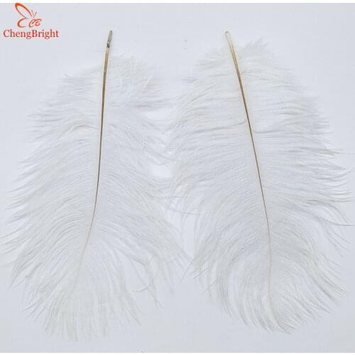 ChengBright 500Pcs/Lot Natural White Ostrich Feathers For Crafts 15-75CM Carnival Costumes Party Home Wedding Decorations Plumes