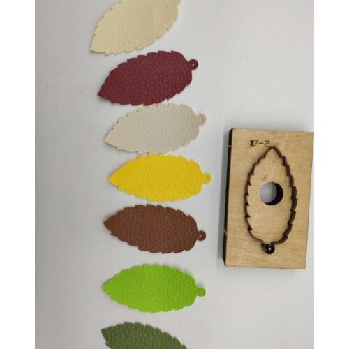 Designer leather craft template75x35mm leaves shape die cutting knife mould hand punch tool set