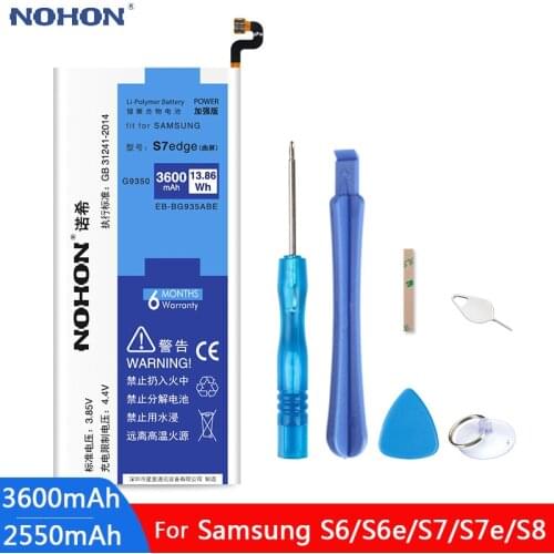 For Samsung Galaxy S6 S7 Edge S8 S6Edge S7Edge G920F G925F G930F G935F G950F Battery Mobile Phone Bateria Original Replace Tools