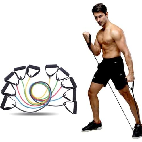 5-Level Resistance Band, With Crank Yoga Pull Rope Fitness Exercise Tube Belt,Crossfit Exercise Strength Training At Home