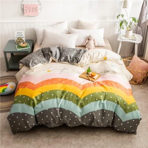 Cotton Nordic Geometric 1PC Duvet Cover Printing Blanket Comforter Quilt Case With Zipper Single Double Full Queen King Size