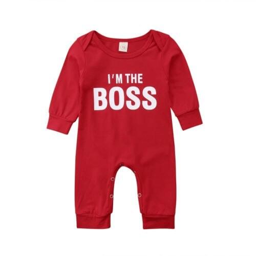 Newborn Baby Boys Girls Letter Long Sleeve Romper Jumpsuit Outfits Clothes Playsuit Size 0-24M