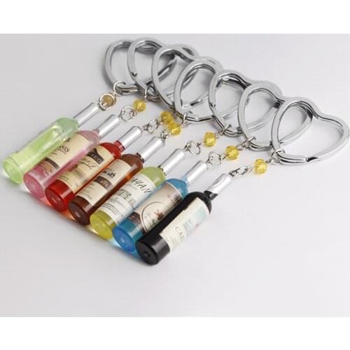 Creative all kinds of wine bottle key chain men and womens favorite bottle key ring key chain Key Chain Gift