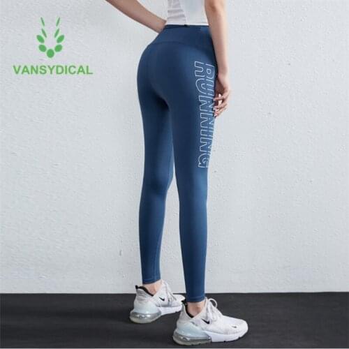 New Leggings Sports Fitness Women Gym Yoga Pants High Waist Printed Letter Athletic Workout Training Running Tights Sportswear