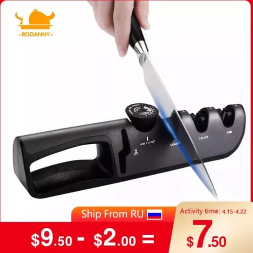 Rodanny Multifunctional Adjustable 4 Stages Scissors Sharpening Stone Knife Sharpener Sharpening Professional kitchen Tool