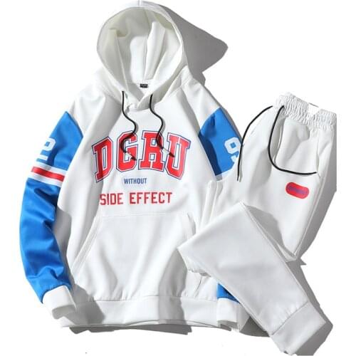 Mens Sweatshirts Tracksuits Coat and Pant Print Two Piece Set Casual 2021 Autumn Male Spring Oversize Pullovers Tracksuit