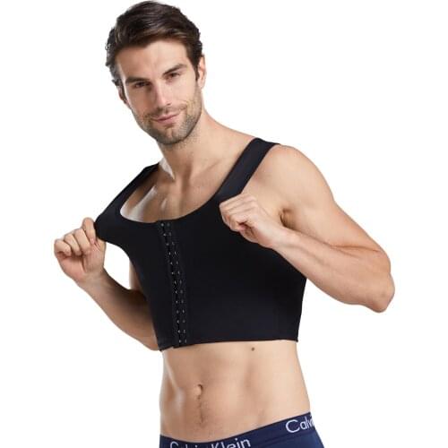 Men Slim Body Shapers Tummy Shapewear Corset mens back support three-breasted back corset vest Sports White Waist Trainer Top