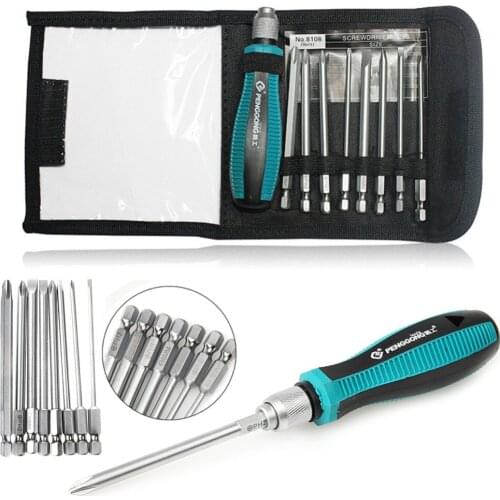 8 Magnetic Drill Bits + 1 Precision Screwdriver Torx Kit Set Repair Tools