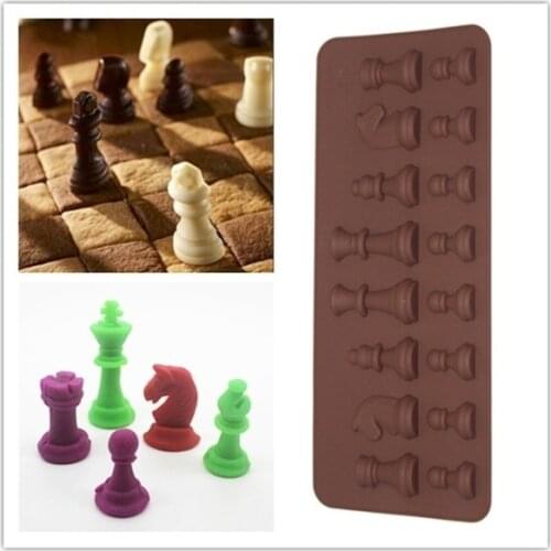 A Set Silicone Fondant Cake Ice Cube Mould Chocolate Baking Tray Chess Mold Sugar Craft Baking Bakeware Kitchen Tool
