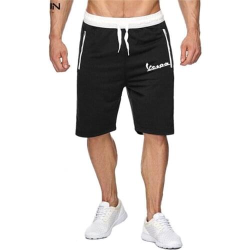 2019 Solid Mens Vespa Running Shorts 2XL Summer Mens Beach Shorts Cotton Casual Male Shorts homme Brand Clothing