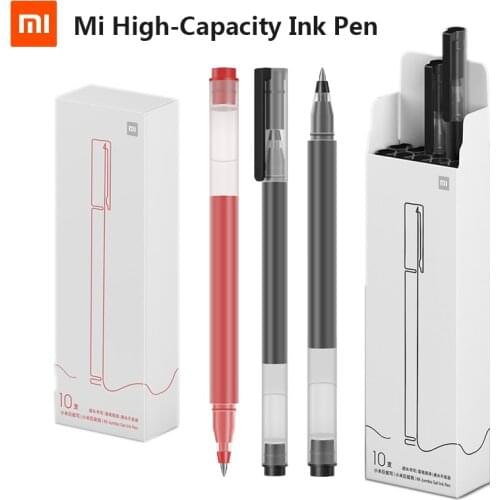 Original Xiaomi Mi High-Capacity Ink Pen 0.5mm Black Red Smooth Switzerland Refill MiKuni Japan Ink Fast Dry Spring Head